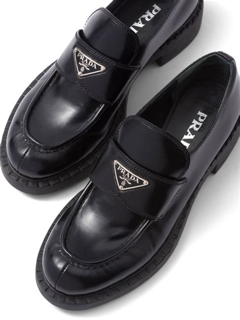 prada patent leather loafer|prada brushed leather loafers.